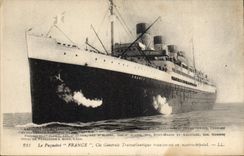 CPA Bateau Paquebot France Cie Generale Transatlantique