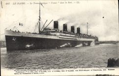 CPA Bateau Paquebot Le Havre Transatlantique France 