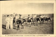 CPA Ane Mule Les Sables d'Olonne Les plaisirs de la plage La promenade a anes Enfants