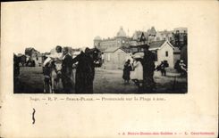 CPA Ane Mule Berck Plage Promenade sur la plage a ane