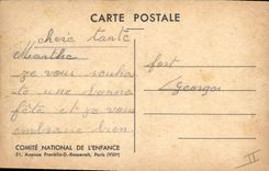 VINTAGE POSTCARD Fantaisie Illustrator national Week of childhood notches It and the fly