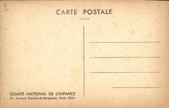 CPA Fantaisie Illustrateur Semaine nationale de l'enfance Les deux taureaux et la grenouille