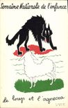 VINTAGE POSTCARD Fantasy Illustrator national Week of childhood the wolf and the lamb