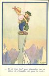 VINTAGE POSTCARD Fantasy Illustrator Alpinism mountain