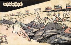 CPA Militaria Le train de 10h3