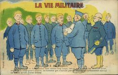 VINTAGE POSTCARD Militaria military life With the report/ratio