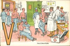 CPA Militaria Vaccination Docteur