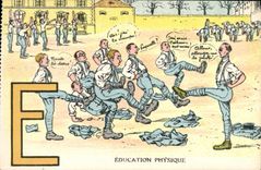 VINTAGE POSTCARD Militaria Physical education