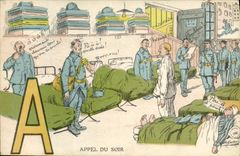 CPA Militaria Appel du soir