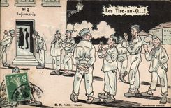 CPA Militaria Les tire au Q