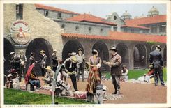 VINTAGE POSTCARD Fan-in to Indian building Albuquerque Nm