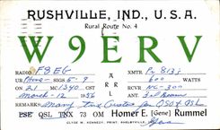 VINTAGE POSTCARD Telegraphy Rushville Ind W9ERV