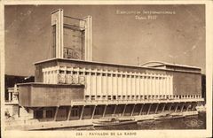 VINTAGE POSTCARD Paris International exhibition 1937 House of the radio