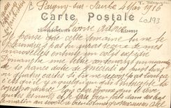 VINTAGE POSTCARD Battle of the Marne Laheycourt Town hall Telegraphists putting back the Militaria lines