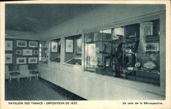 VINTAGE POSTCARD House of the tobaccos Fair of 1937 a corner of the retrospective