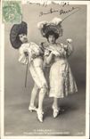 VINTAGE POSTCARD Danse the Walk Cake Dances with the new circus the Sisters Fathers