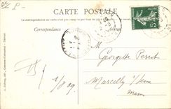 Escenas del folklore de la POSTAL de la VENDIMIA de las visitas del normando de la vida con la granja después del bosquejo de Vache