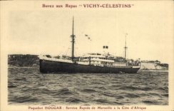 VINTAGE POSTCARD Boat Steamer fast Hoggar Service of Marseilles to the Dimension of Africa