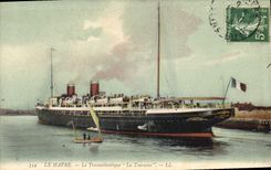 CPA Bateau Paquebot Le Havre Le Transatlantique La Touraine 
