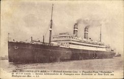 VINTAGE POSTCARD Bateau Steamer posts Rotterdam Boulogne on Mer Holland America Line