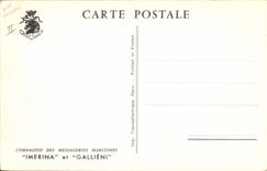 VINTAGE POSTCARD Boat Company of the Maritime Transport Imerina and Gallieni
