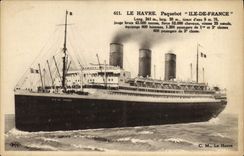 CPA Bateau Paquebot Ile de France Le Havre 