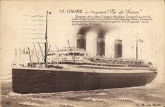 CPA Bateau Paquebot Le Havre Ile de France 