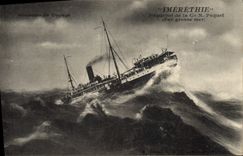 VINTAGE POSTCARD Boat Steamer of the Co Imerethie Package