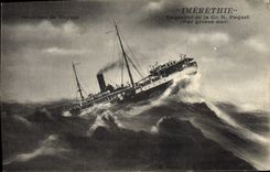 CPA Bateau Paquebot de la Cie Paquet Imerethie 