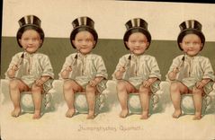 VINTAGE POSTCARD Fantasy Humoristisches Quartett Children