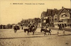 CPA Ane Mule Berck Plage Promenade a anes sur l'esplanade 