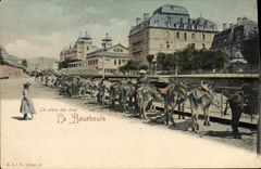 CPA Ane Mule La Bourboule La place des anes