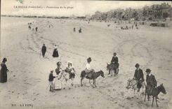 VINTAGE POSTCARD Ass Mule La Baule Panorama of the beach