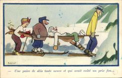 CPA Fantaisie Illustrateur Lelly Ski