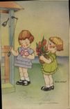 VINTAGE POSTCARD Fantasy Illustrator Elie Lechat Children