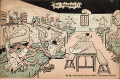 VINTAGE POSTCARD Militaria With let us pelochons