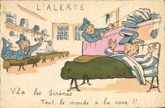 VINTAGE POSTCARD Militaria Vla alarm sirens