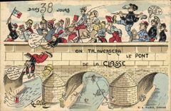 CPA Militaria On traversera le pont de la classe