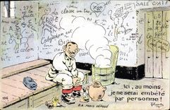 VINTAGE POSTCARD Militaria Prison Here at least I will not be annoy by anybody