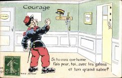 VINTAGE POSTCARD Militaria Courage
