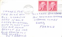 Cortijo de la colada de la avenida de la telegrafía W1ACV Harold Blatchford Sears de la POSTAL de la VENDIMIA