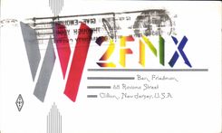 Calle Clifton New Jersey de la telegrafía W2FNX Ben Friedman Ravona de la POSTAL de la VENDIMIA los E.E.U.U.