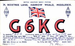 Grada Weald Middlesex del carril de la telegrafía G6KC Boxtree de la POSTAL de la VENDIMIA