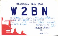 Telegrafía W2BN Middletown Nueva York de la POSTAL de la VENDIMIA