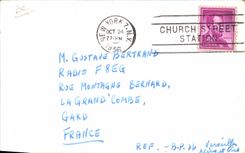 Telegrafía W2BN Middletown Nueva York de la POSTAL de la VENDIMIA