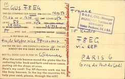 Erner Harmaier Stuttgart Spemannstr de la telegrafía DL9JF de la POSTAL de la VENDIMIA