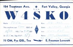 Valle fuerte Gerogia de la avenida de la telegrafía W4SKO Troutman de la POSTAL de la VENDIMIA