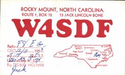 Hueso rocoso de Carolina del Norte Gato Lincoln del montaje de la telegrafía W4SDF de la POSTAL de la VENDIMIA