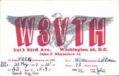 Telegrafía W3VTH Washington Juan Shumaker de la POSTAL de la VENDIMIA