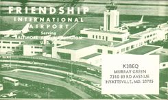 Plano verde de Murray Hyattsville Mandelevium de la amistad de la POSTAL de la VENDIMIA del aeropuerto internacional de la telegrafía